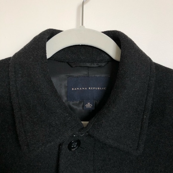 EUC Banana Republic Charcoal Wool Blend Coat - Picture 3 of 7